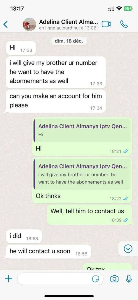 xtreamcube WhatsApp IPTV Service Confirmation Screenshot 5